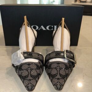 Coach Crystal Black Slingback Shoes